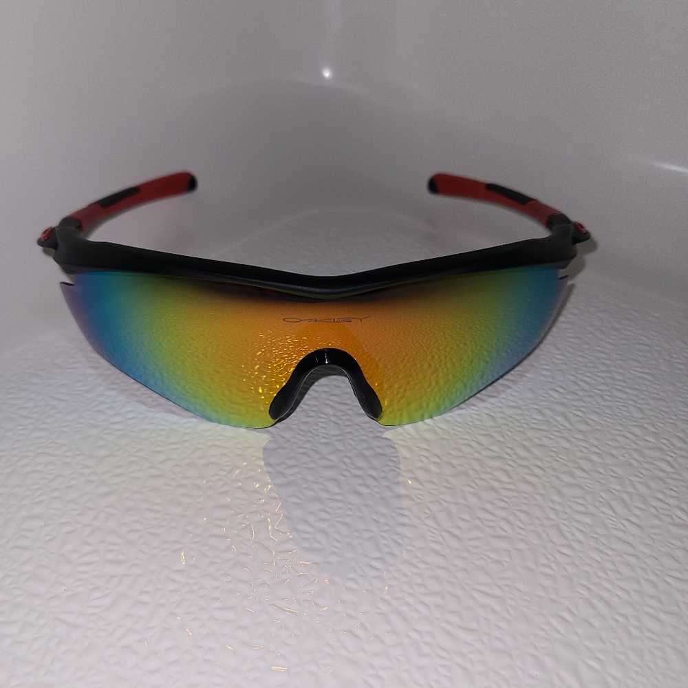 Oakley M2 Frame—Black/Red—Polarized—Men's Sunglasses. Made in USA. OO9212